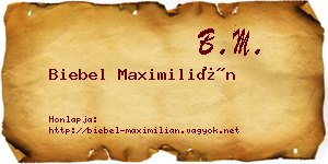 Biebel Maximilián névjegykártya